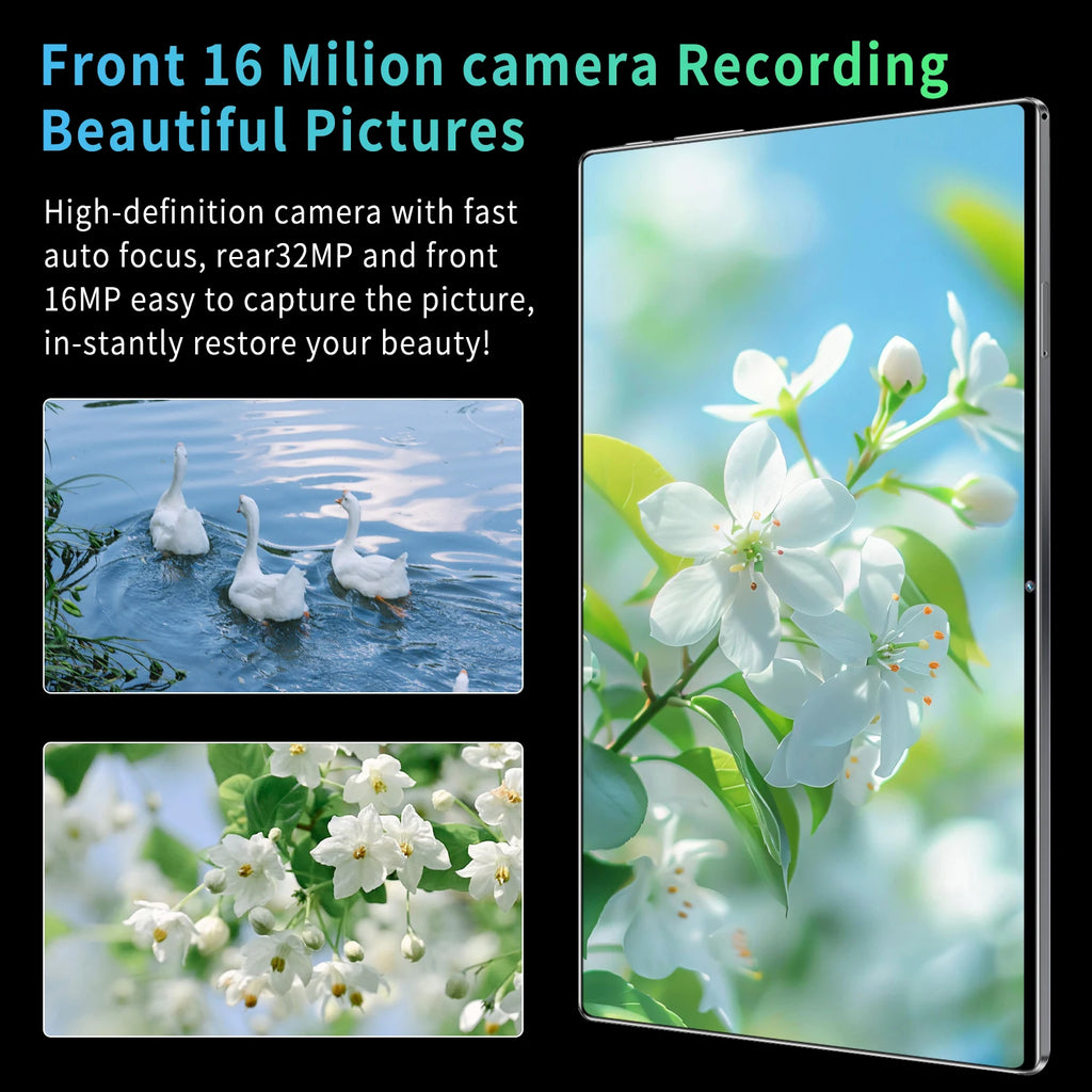 2025 5G tablette Android 13.0 tout neuf 10.36 pouces 16GB RAM 1TB ROM tablette 16MP 32MP 12000mAh 10 cœurs WIFI Bluetooth réseau tablette