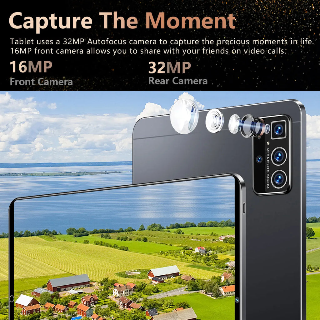 2025 5G tablette Android 13.0 tout neuf 10.36 pouces 16GB RAM 1TB ROM tablette 16MP 32MP 12000mAh 10 cœurs WIFI Bluetooth réseau tablette