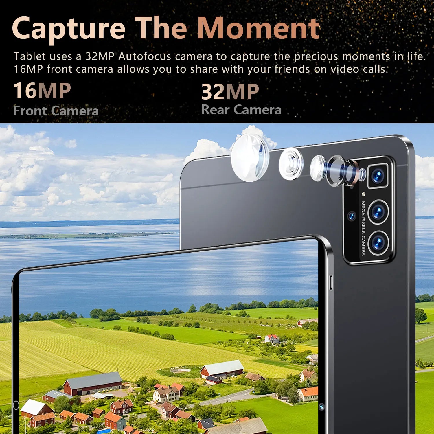 2025 5G tablette Android 13.0 tout neuf 10.36 pouces 16GB RAM 1TB ROM tablette 16MP 32MP 12000mAh 10 cœurs WIFI Bluetooth réseau tablette