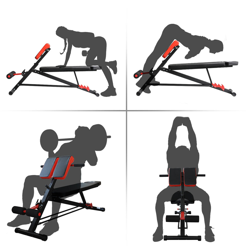 Banc d'haltères MCOM Ruby pliable, salle de bain, avec 4 niveaux de hauteur réglables, musculation pour l'entraînement