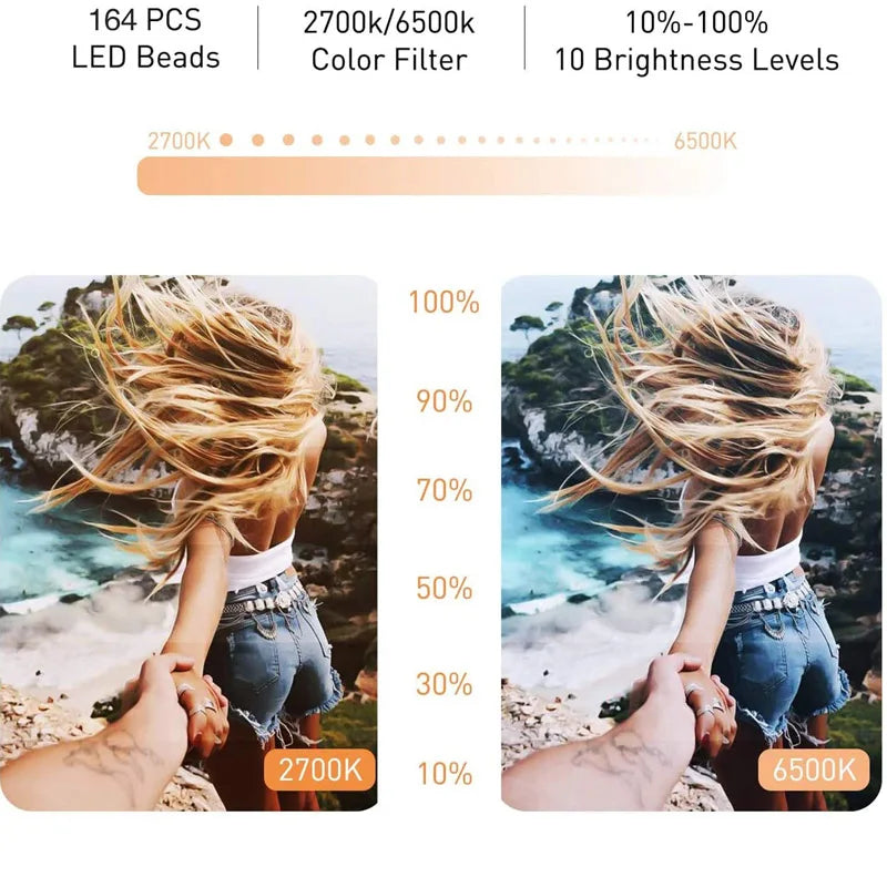 26 33CM lumières vidéo lumière variable Selfie LED anneau lumineux USB anneau lampe d'éclairage avec trépied pour faire Youtube Ringlight