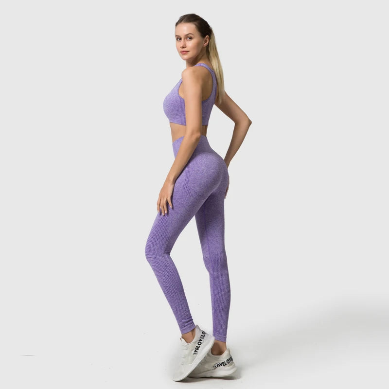 WAREBALL Vêtements de yoga, tenue et costume de sport et entrainement en gym et fitness, ensemble de 2, 3 ou 5 pièces pour femmes, haut court avec manches longues et leggings de haute taille