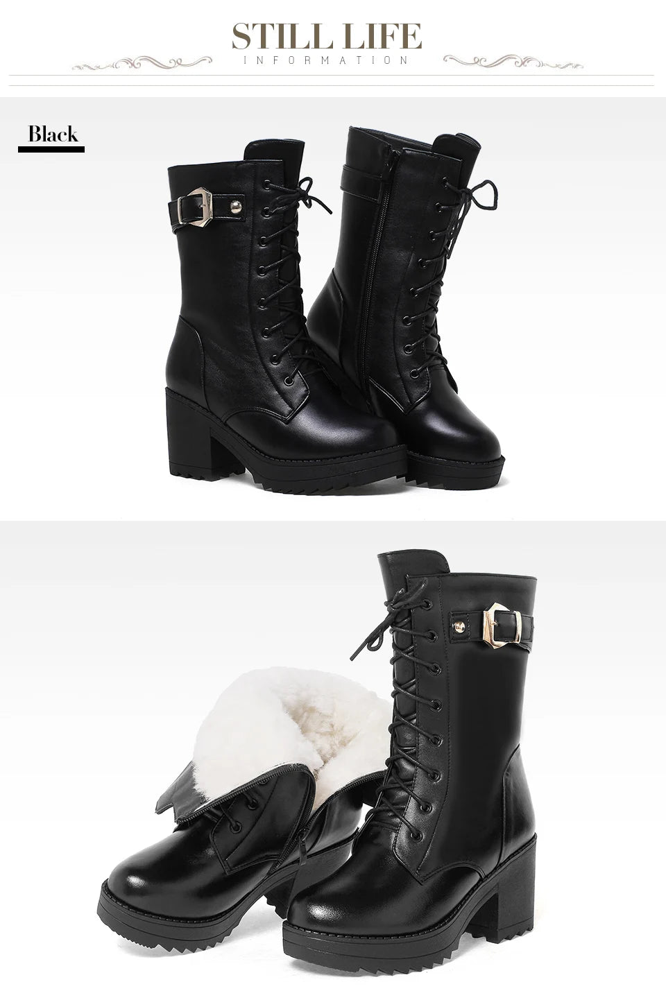 2025 hiver cuir femmes bottes d'hiver laine épaisse chaud femmes à talons hauts véritable botte de haute qualité femme bottes de neige femmes chaussures