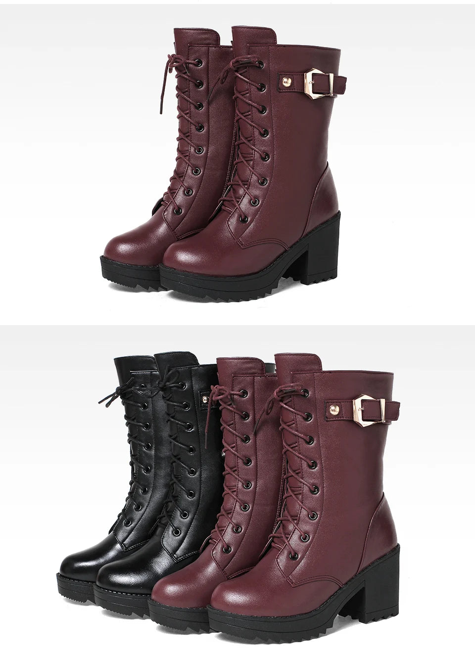 2025 hiver cuir femmes bottes d'hiver laine épaisse chaud femmes à talons hauts véritable botte de haute qualité femme bottes de neige femmes chaussures