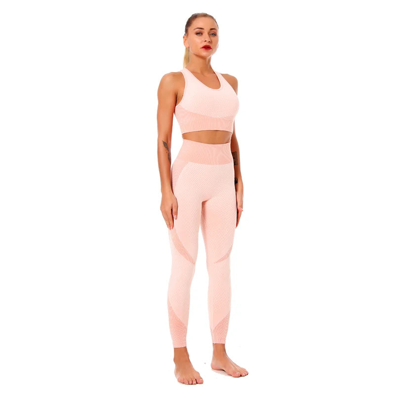 Leggings de yoga imbibés sans couture pour femmes, pantalons de yoga, vêtements avec fermeture éclair, haut court à manches longues, vêtements de fitness, ensemble de gymnastique sportive, 2 pièces, 3 pièces