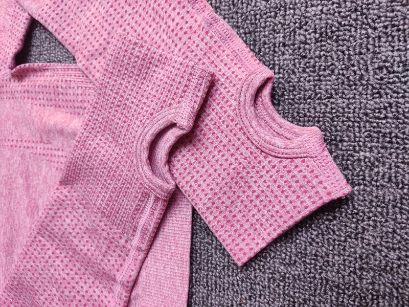 WAREBALL Vêtements de yoga, tenue et costume de sport et entrainement en gym et fitness, ensemble de 2, 3 ou 5 pièces pour femmes, haut court avec manches longues et leggings de haute taille