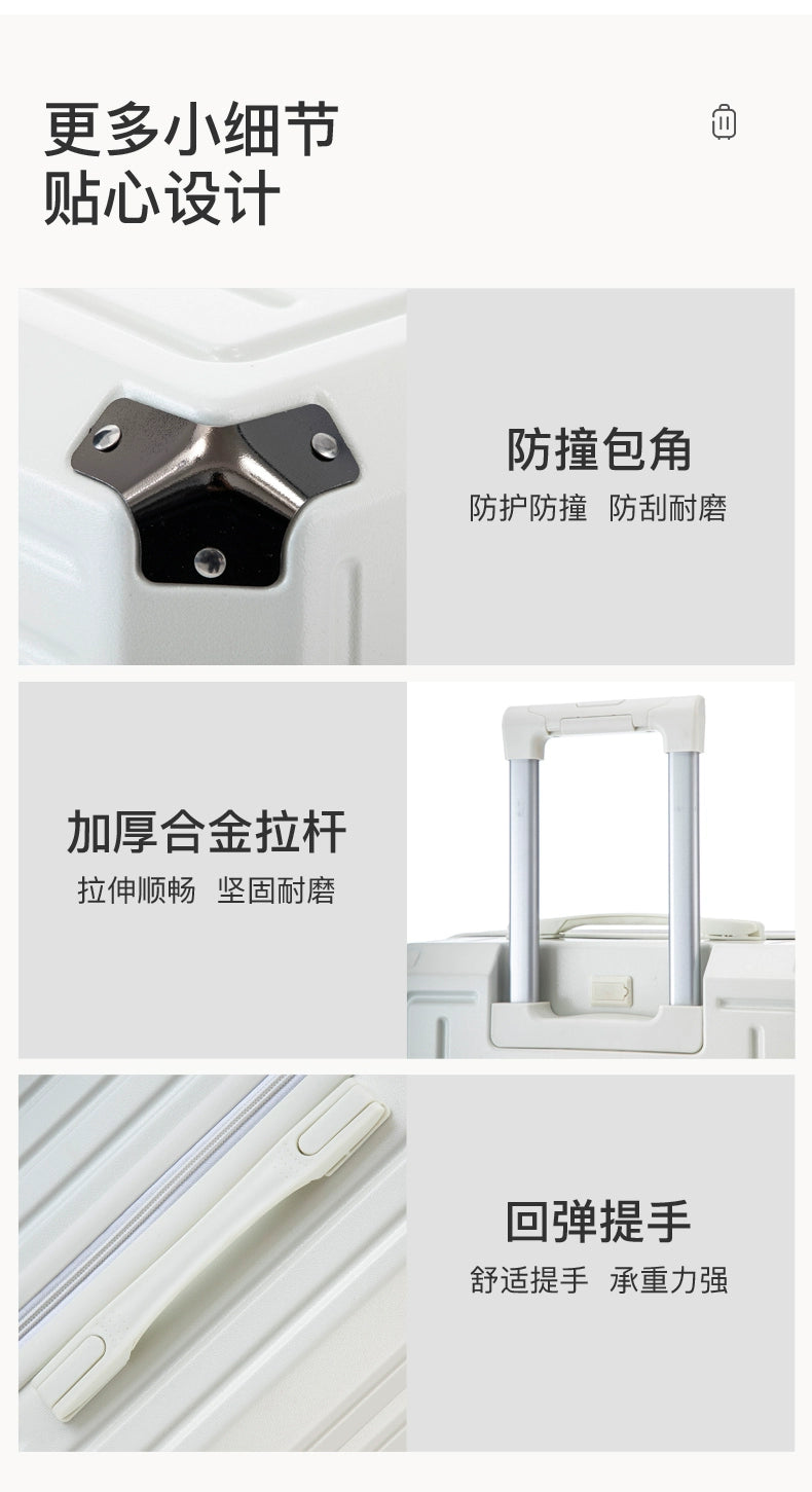 Bagage multifonctionnel pour femmes, valise d'embarquement 20 en voyage, mot de passe, boîte en cuir, roues silencieuses épaisses, nouvelle collection 2025