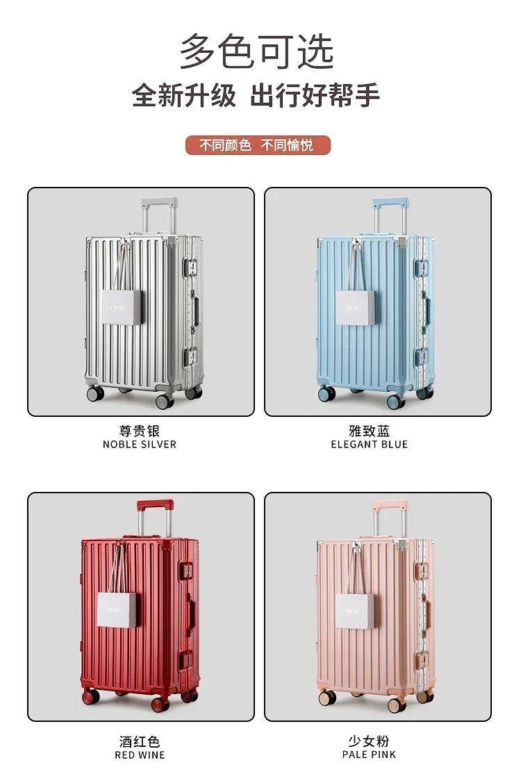 2025 nouvelle valise multifonction avec chargement USB cadre en aluminium + valise PC cabine de voyage porte-monnaie mâle et femelle 28/30 pouces 캐