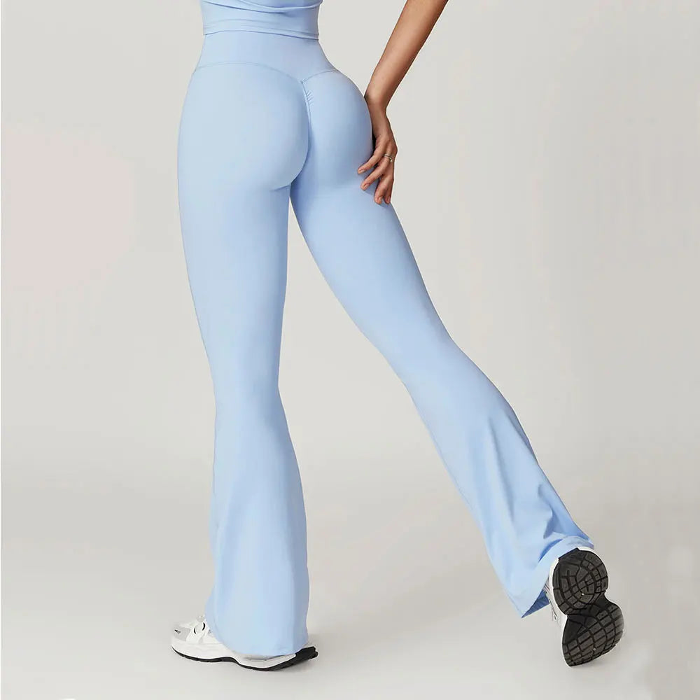 Pantalon évasé taille haute pour femme, leggings de yoga, leggings de fitness respirants, collants assiste, pantalons de sport, gym, course à pied, danse