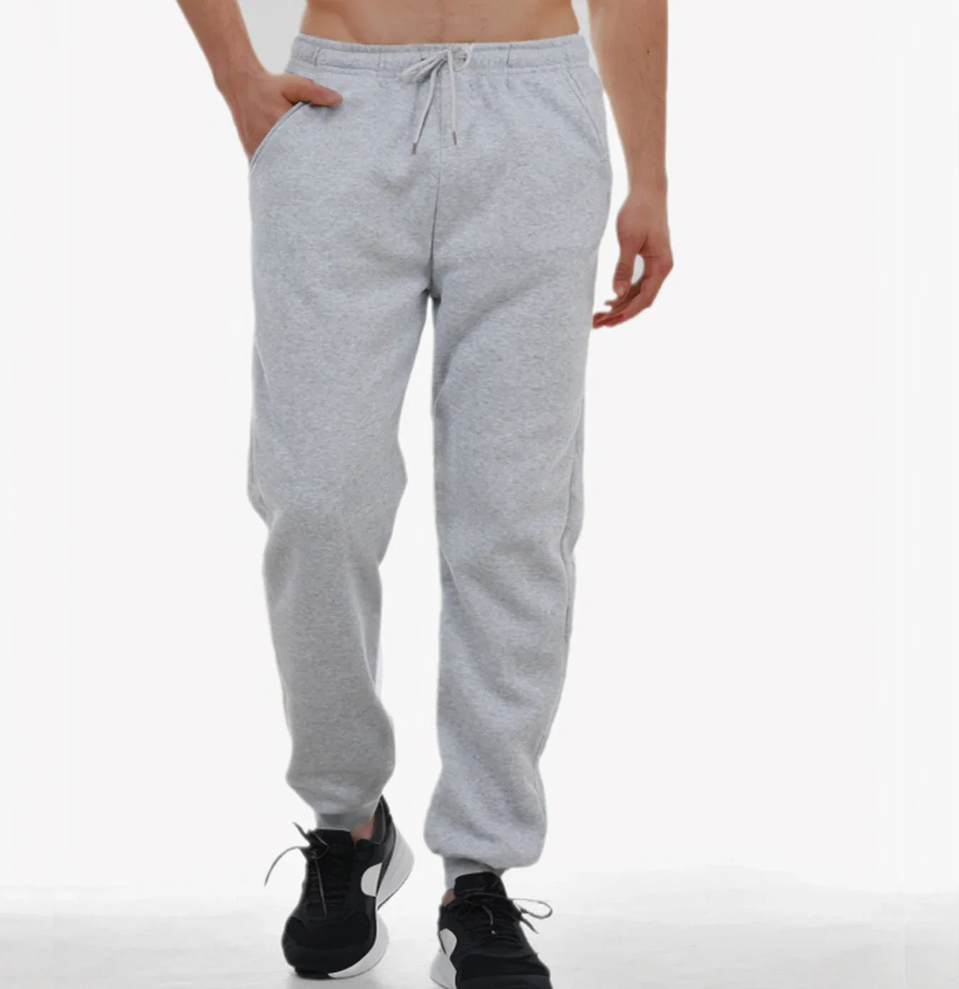 Pantalons de Jogging décontractés pour hommes, pantalons de survêtement en polaire pour un entraînement doux et confortable, automne et hiver