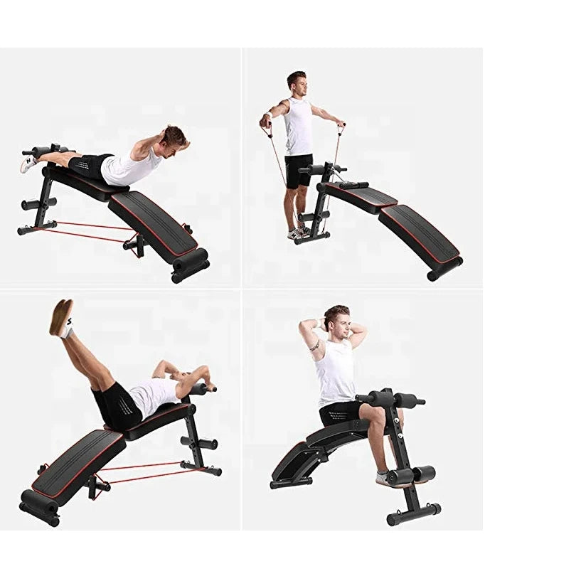 banc pliant pour l'entraînement abdominal et les muscles équipé d'une corde de tension, de jambe de force incline et de rehausseur