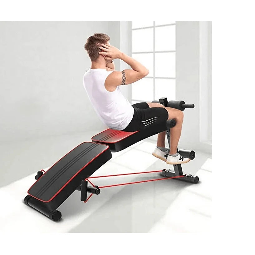 banc pliant pour l'entraînement abdominal et les muscles équipé d'une corde de tension, de jambe de force incline et de rehausseur