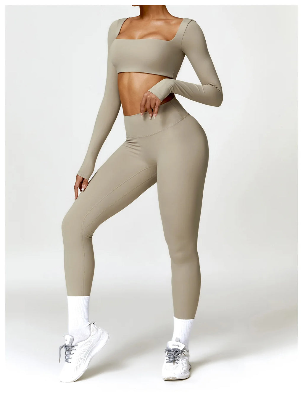 Costume de Yoga 2 pièces vêtements de Sport ensemble de Sport femmes survêtements vêtements de Sport soutien-gorge de Sport Fitness haut à manches longues entraînement Legging ensemble de Yoga