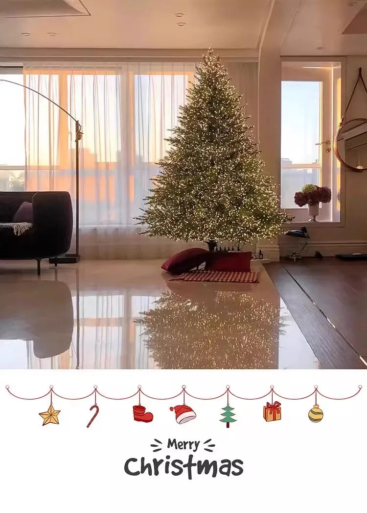 Arbre de noël PE de qualité supérieure, décor de vacances de luxe pour la maison, grand affichage festif scintillant, décoration d'ambiance d'arbre de noël, 2025