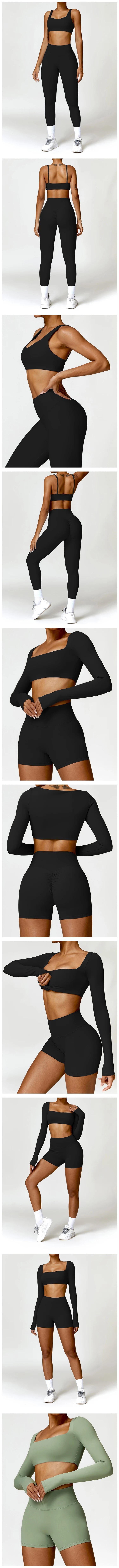 Costume de Yoga 2 pièces vêtements de Sport ensemble de Sport femmes survêtements vêtements de Sport soutien-gorge de Sport Fitness haut à manches longues entraînement Legging ensemble de Yoga