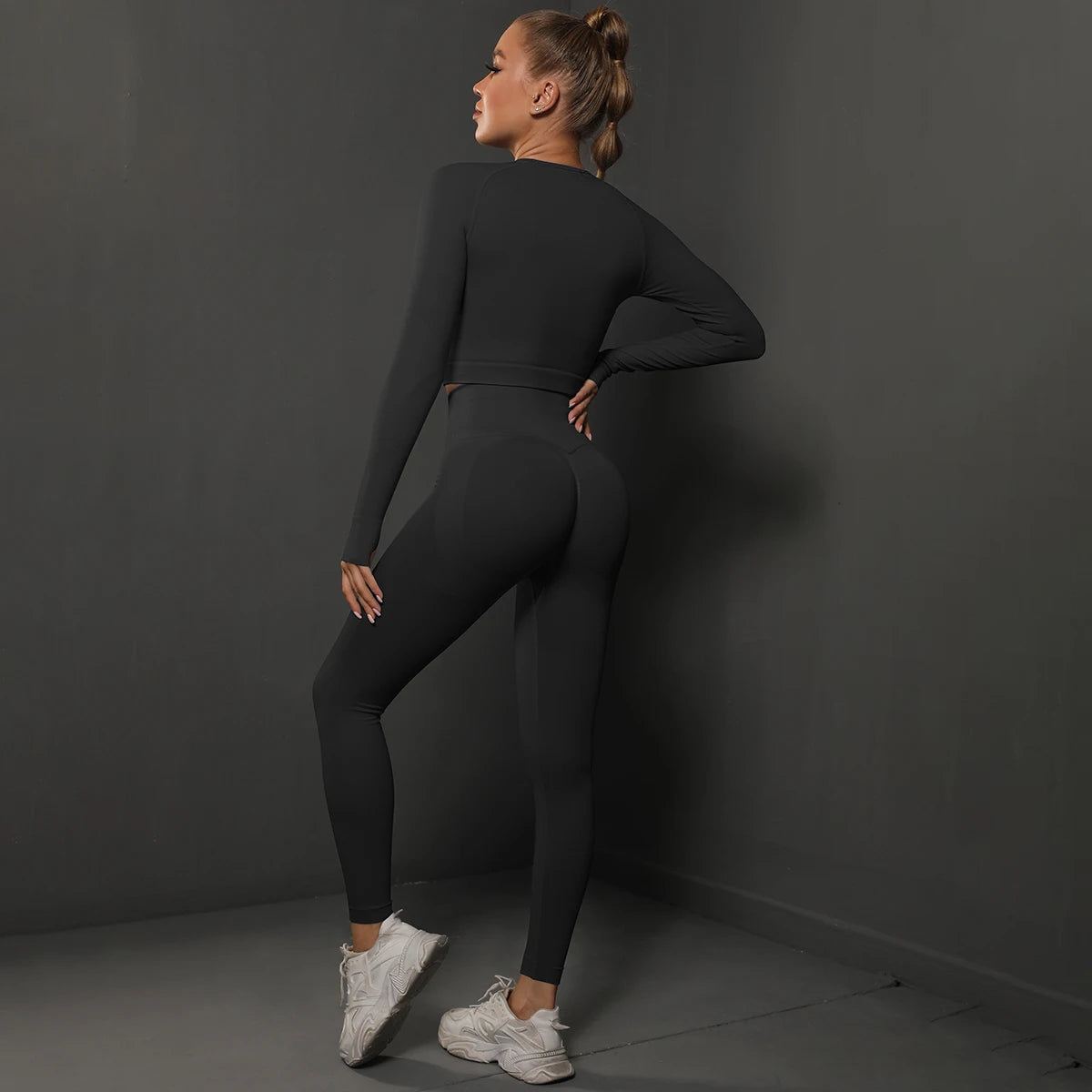 Ensemble de Yoga sans couture, haut court, Leggings taille haute, costumes pour femmes, vêtements d'entraînement de haute qualité, Fitness, ensemble deux pièces pour femmes