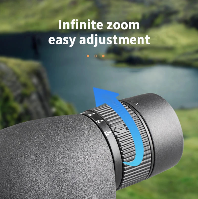 25-75x60 HD longue-vue puissant monoculaire Zoom télescope prisme étanche pour l'observation des oiseaux cible tir Camping