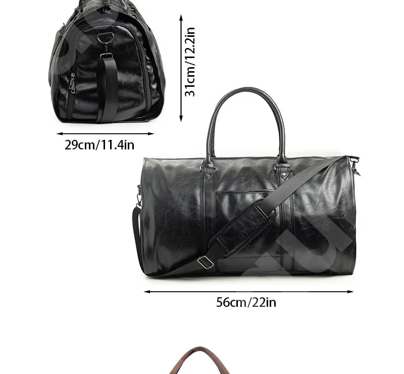 2025 nouveaux hommes grande capacité en cuir étanche week-end voyage affaires Convertible costume sac 2 en 1 main bagage à main sac