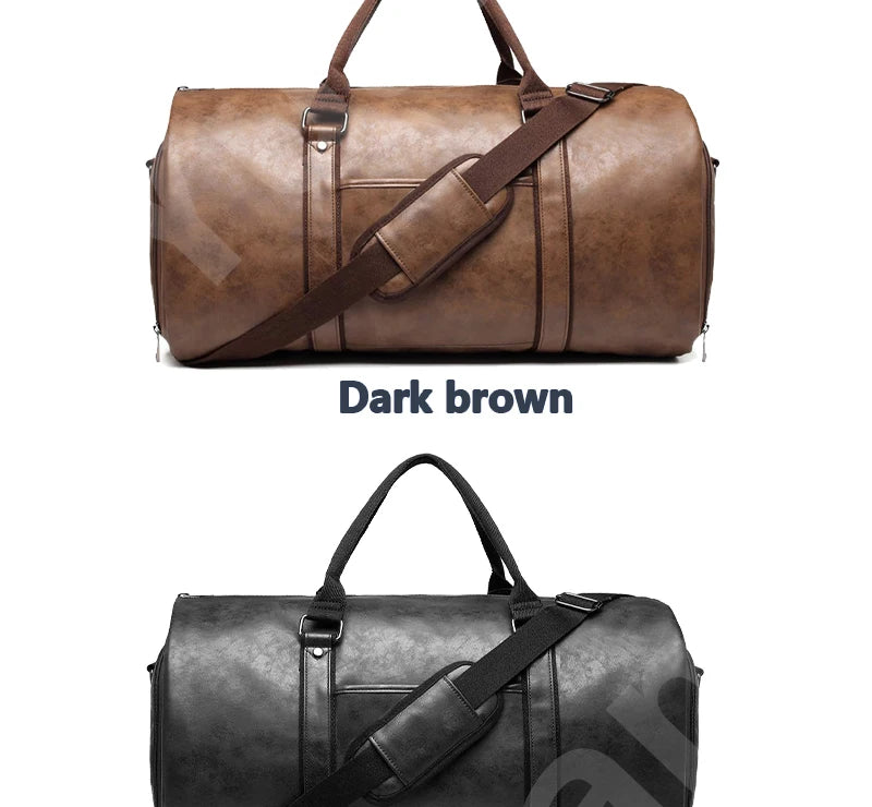 2025 nouveaux hommes grande capacité en cuir étanche week-end voyage affaires Convertible costume sac 2 en 1 main bagage à main sac