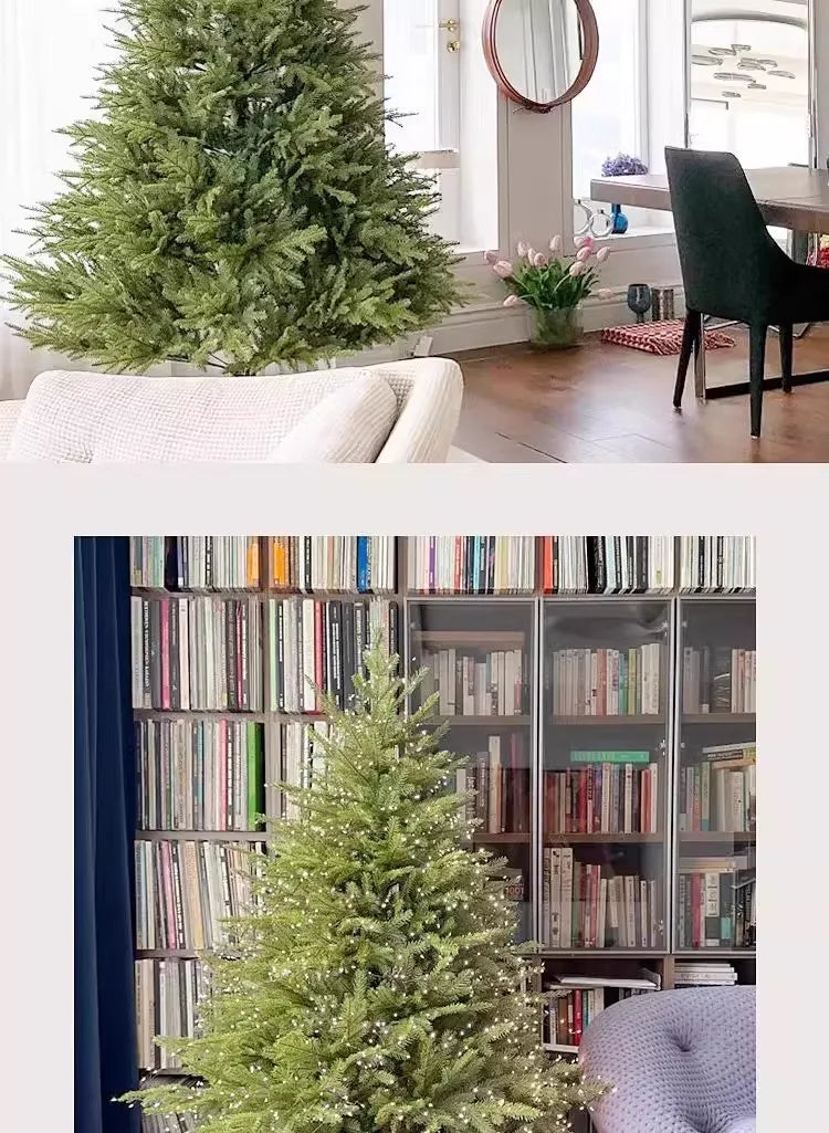 Arbre de noël PE de qualité supérieure, décor de vacances de luxe pour la maison, grand affichage festif scintillant, décoration d'ambiance d'arbre de noël, 2025