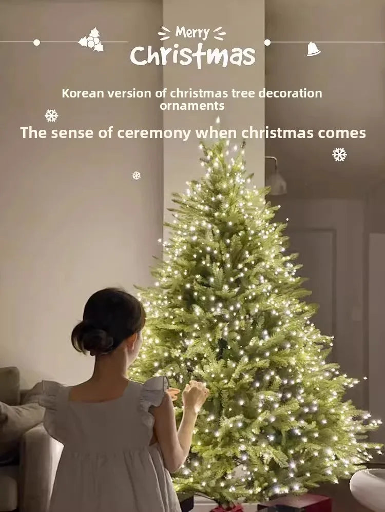 Arbre de noël PE de qualité supérieure, décor de vacances de luxe pour la maison, grand affichage festif scintillant, décoration d'ambiance d'arbre de noël, 2025