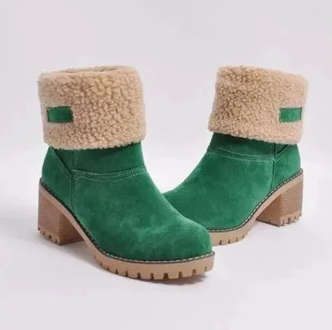 Bottes de neige doublées en polaire mi-mollet pour femmes, taille 43, Style Wish, bottes en coton confortables améliorées en caoutchouc pour l'automne et l'hiver