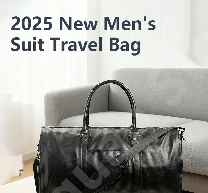 2025 nouveaux hommes grande capacité en cuir étanche week-end voyage affaires Convertible costume sac 2 en 1 main bagage à main sac