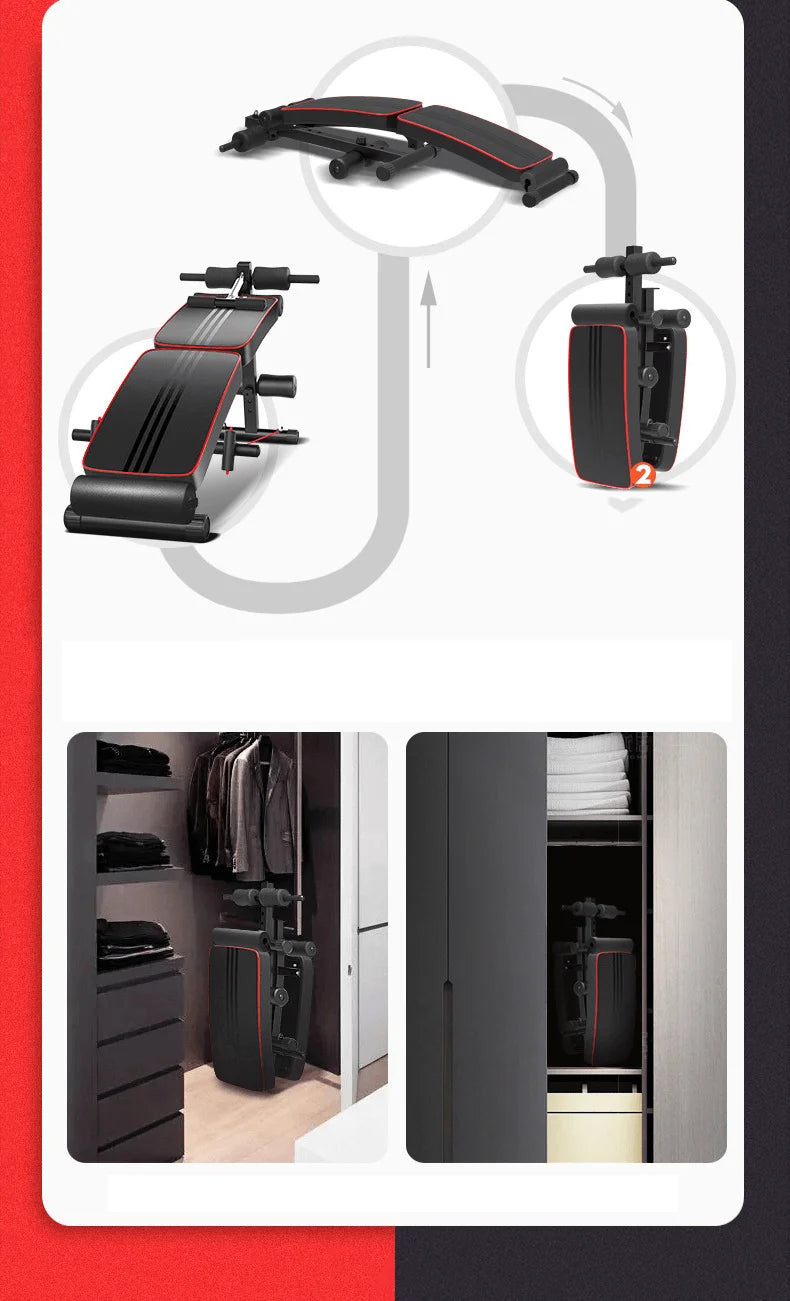 banc pliant pour l'entraînement abdominal et les muscles équipé d'une corde de tension, de jambe de force incline et de rehausseur