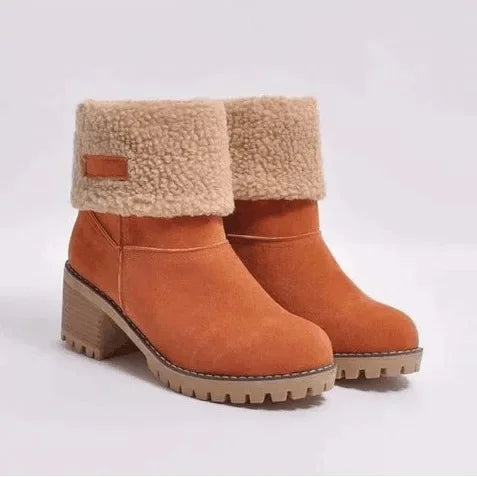 Bottes de neige doublées en polaire mi-mollet pour femmes, taille 43, Style Wish, bottes en coton confortables améliorées en caoutchouc pour l'automne et l'hiver