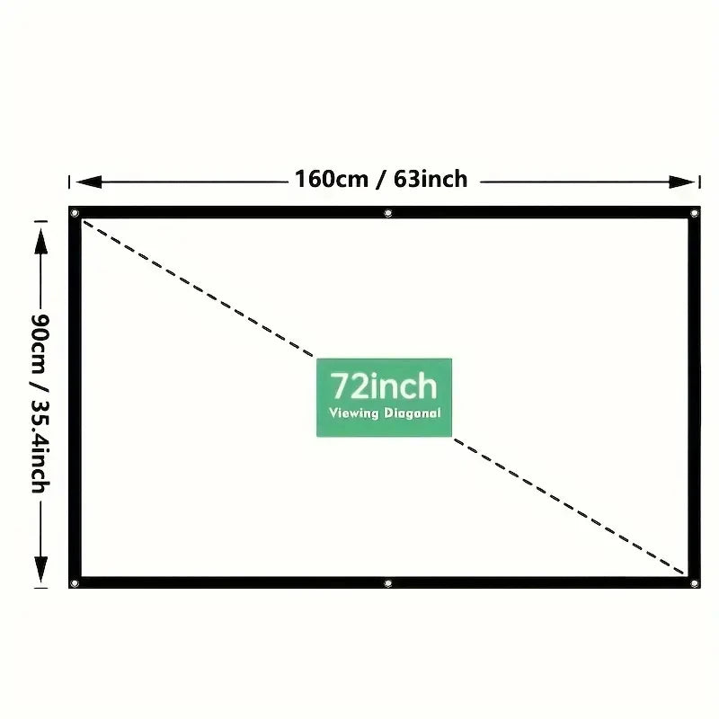 72 100 pouces écran de projecteur pliable Portable 16:9 Polyester adapté aux théâtres à domicile rassemblements bureaux écran de Projection HD