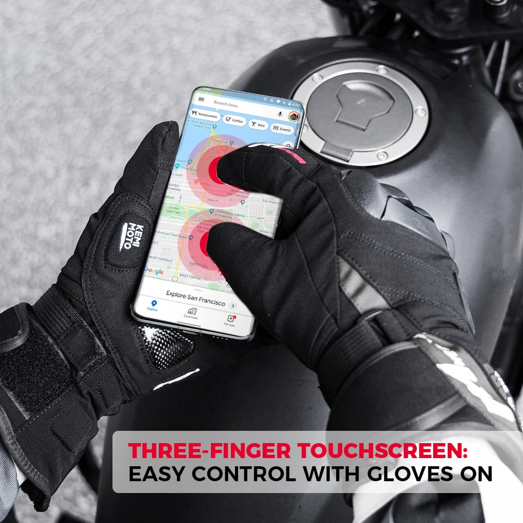 KEMIMOTO ski gants chauffants hiver gants chauffants pour motoneige chaud imperméable Rechargeable chauffage thermique Moto gants