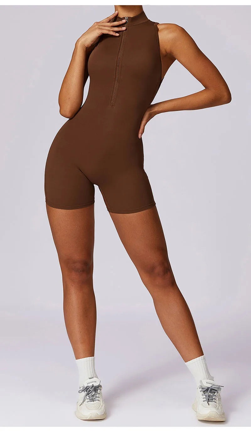 Cloud Hide – combinaison une pièce avec fermeture éclair sur le devant, body de sport pour femmes, salopette d'entraînement, vêtements de sport, Fitness, Yoga