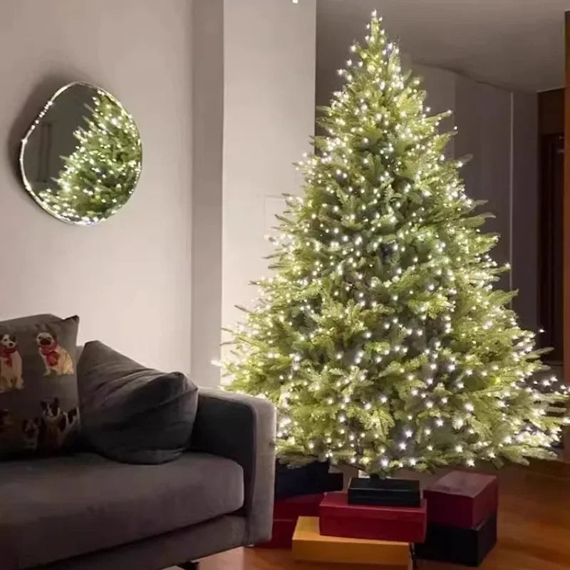 Arbre de noël PE de qualité supérieure, décor de vacances de luxe pour la maison, grand affichage festif scintillant, décoration d'ambiance d'arbre de noël, 2025