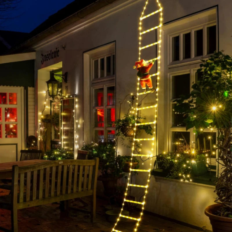 1.5/3M décoration de noël LED père noël échelle d'escalade lumière prise USB 8 Modes de clignotement approprié maison arbre de noël fenêtre murale