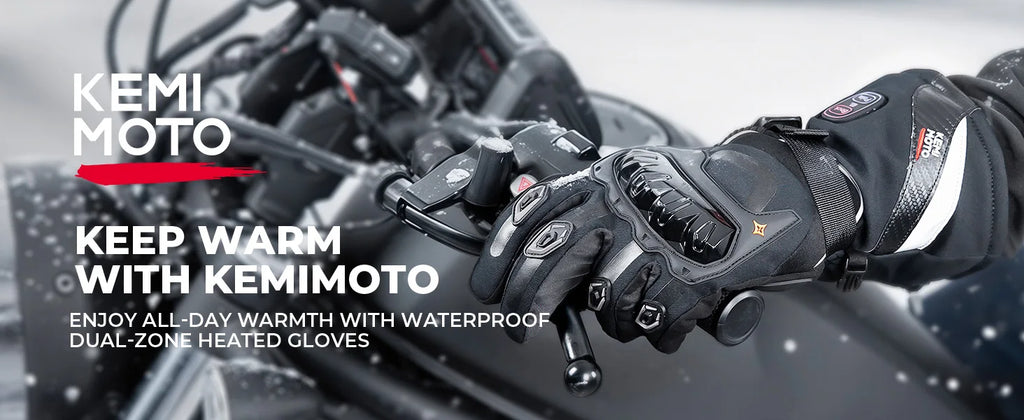 KEMIMOTO ski gants chauffants hiver gants chauffants pour motoneige chaud imperméable Rechargeable chauffage thermique Moto gants