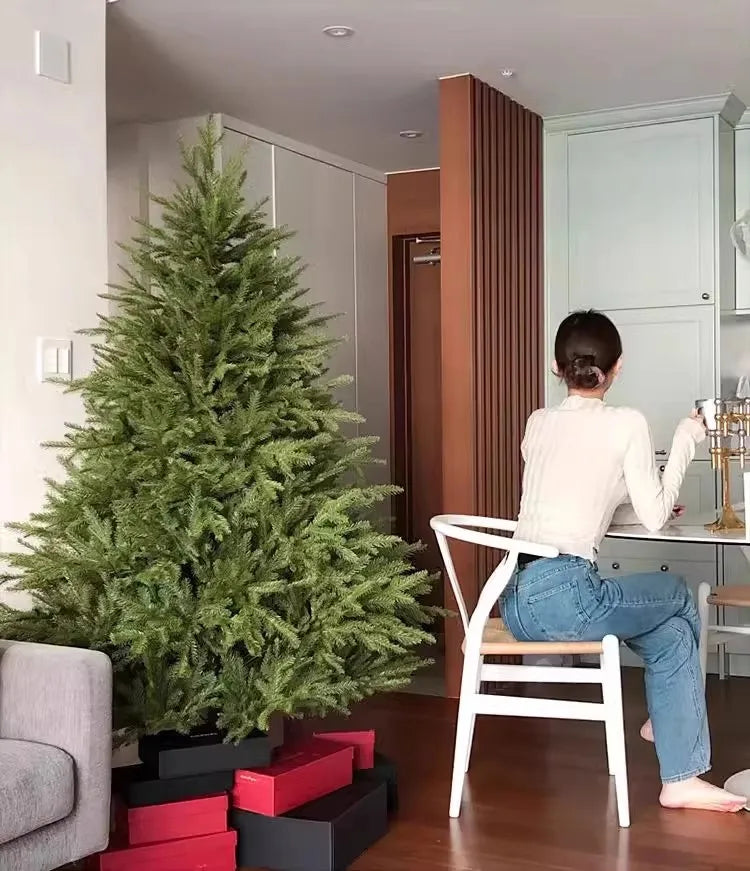 Arbre de noël PE de qualité supérieure, décor de vacances de luxe pour la maison, grand affichage festif scintillant, décoration d'ambiance d'arbre de noël, 2025