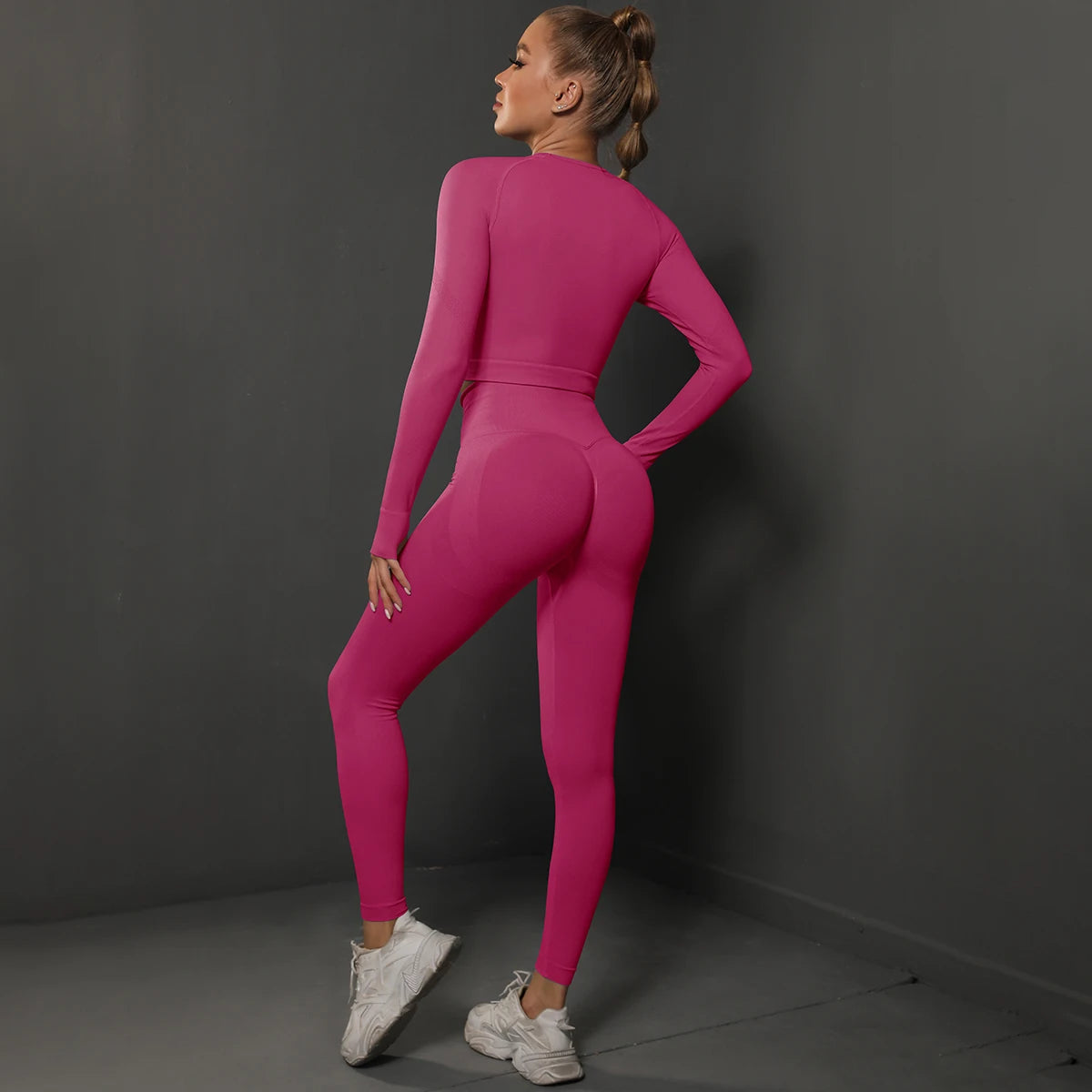 Ensemble de Yoga sans couture, haut court, Leggings taille haute, costumes pour femmes, vêtements d'entraînement de haute qualité, Fitness, ensemble deux pièces pour femmes
