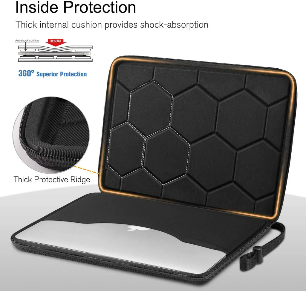 13 14 15.6 pouces pochette pour ordinateur portable sac antichoc sac d'ordinateur étanche EVA étui de protection noir avec sangles