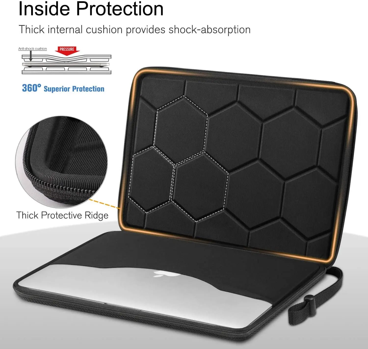 13 14 15.6 pouces pochette pour ordinateur portable sac antichoc sac d'ordinateur étanche EVA étui de protection noir avec sangles