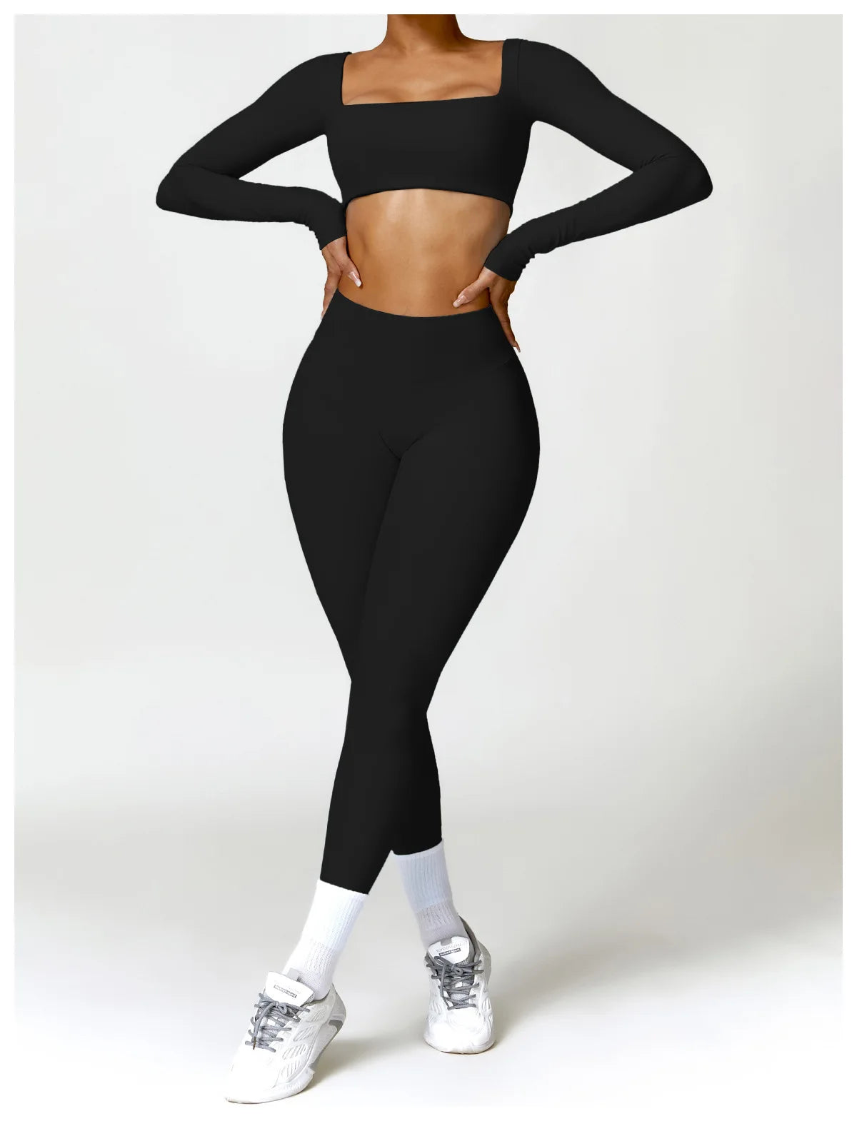 Costume de Yoga 2 pièces vêtements de Sport ensemble de Sport femmes survêtements vêtements de Sport soutien-gorge de Sport Fitness haut à manches longues entraînement Legging ensemble de Yoga