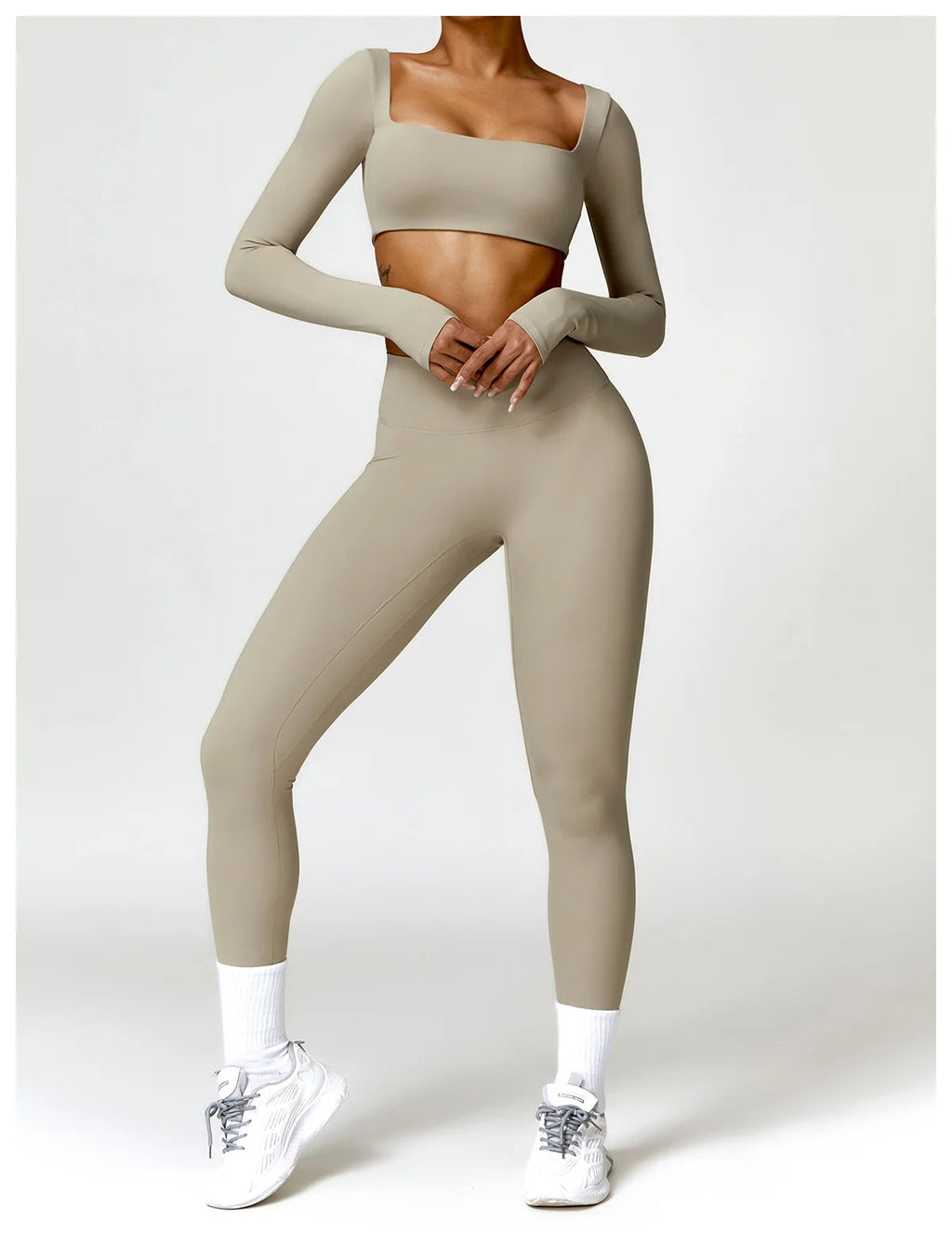 Costume de Yoga 2 pièces vêtements de Sport ensemble de Sport femmes survêtements vêtements de Sport soutien-gorge de Sport Fitness haut à manches longues entraînement Legging ensemble de Yoga