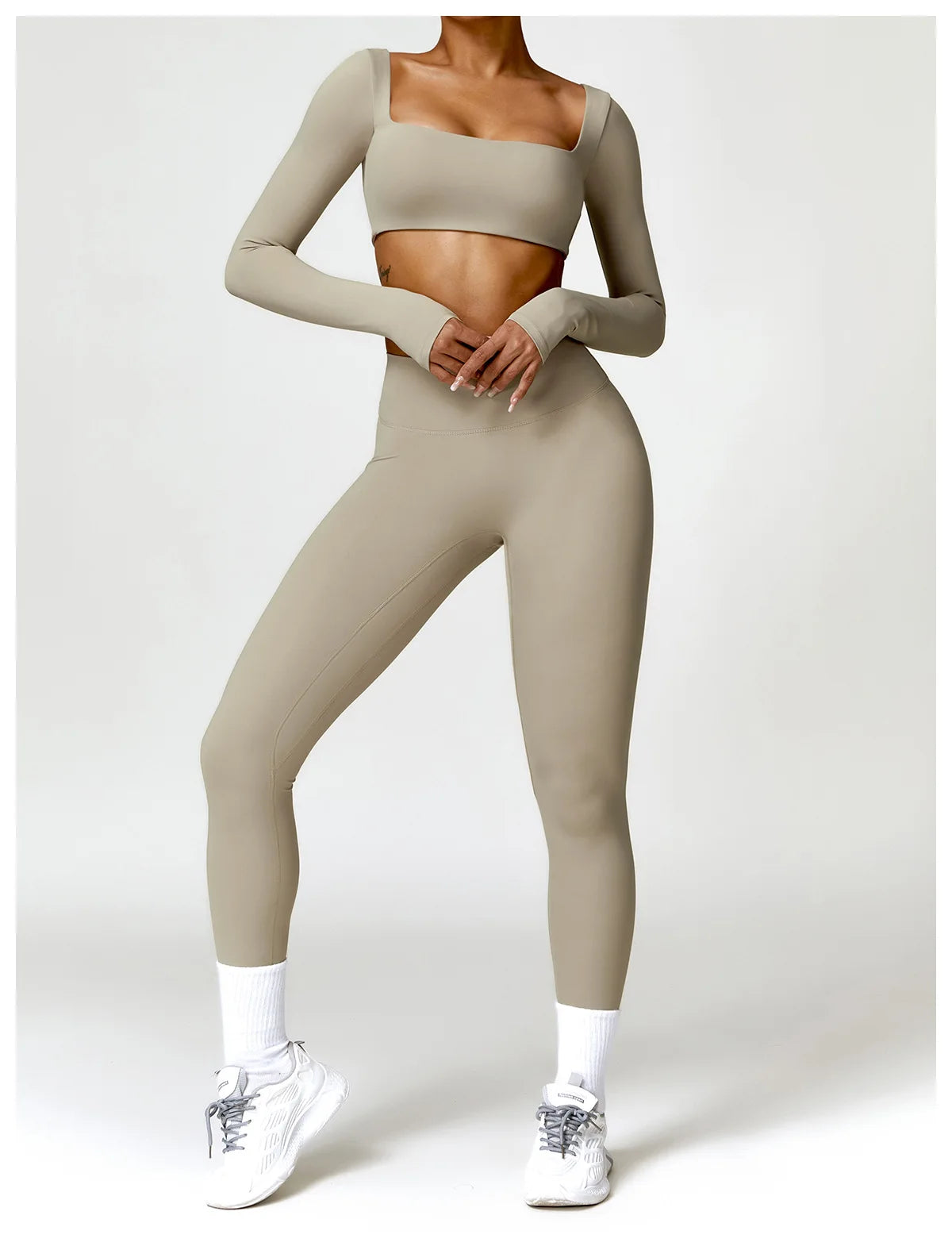 Costume de Yoga 2 pièces vêtements de Sport ensemble de Sport femmes survêtements vêtements de Sport soutien-gorge de Sport Fitness haut à manches longues entraînement Legging ensemble de Yoga