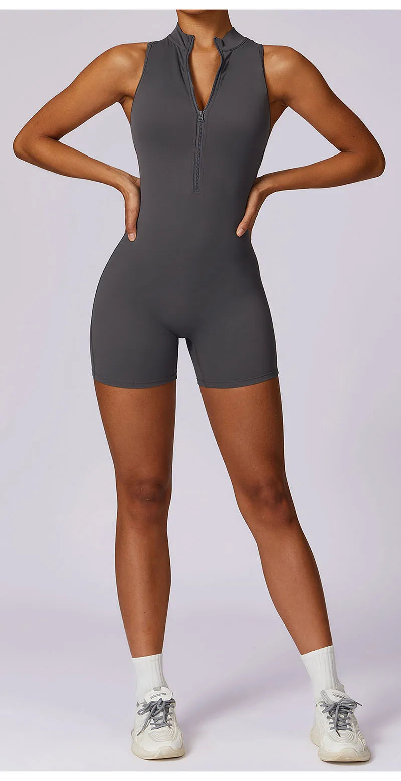 Cloud Hide – combinaison une pièce avec fermeture éclair sur le devant, body de sport pour femmes, salopette d'entraînement, vêtements de sport, Fitness, Yoga