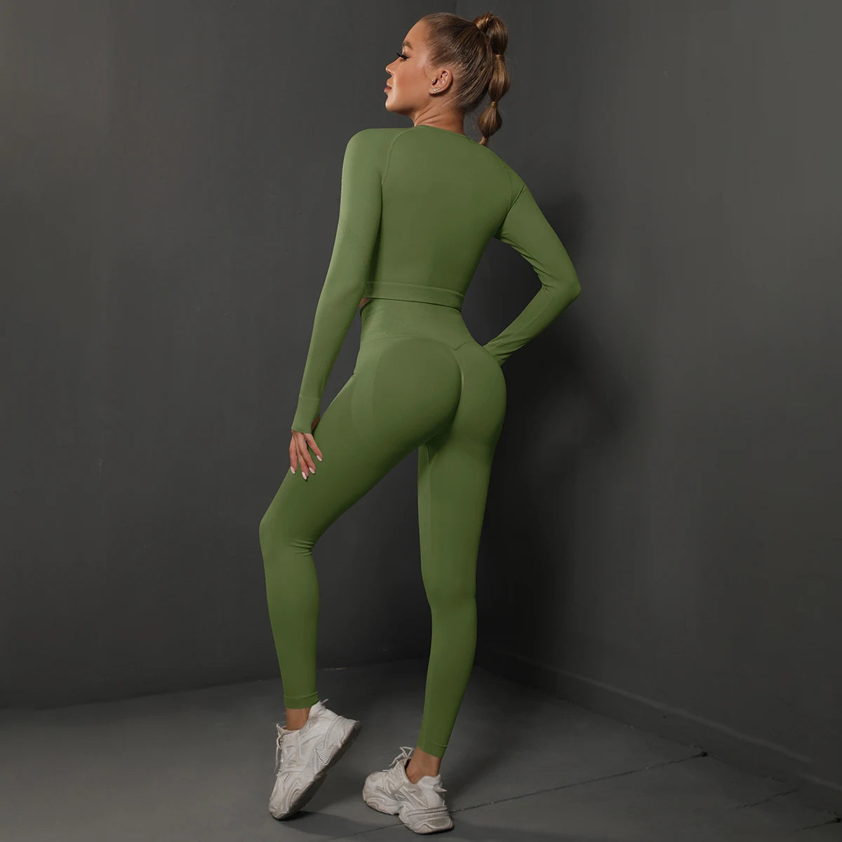 Ensemble de Yoga sans couture, haut court, Leggings taille haute, costumes pour femmes, vêtements d'entraînement de haute qualité, Fitness, ensemble deux pièces pour femmes