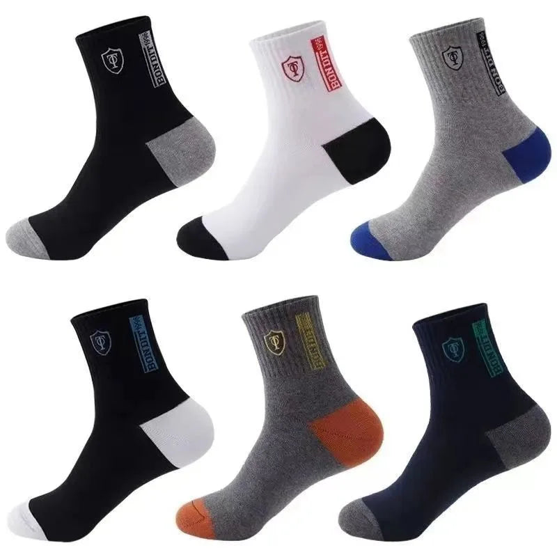 10 paires de chaussettes de basket-ball respirantes pour hommes, pour le printemps et l'automne, Absorption de la sueur, déodorantes, bas de sport