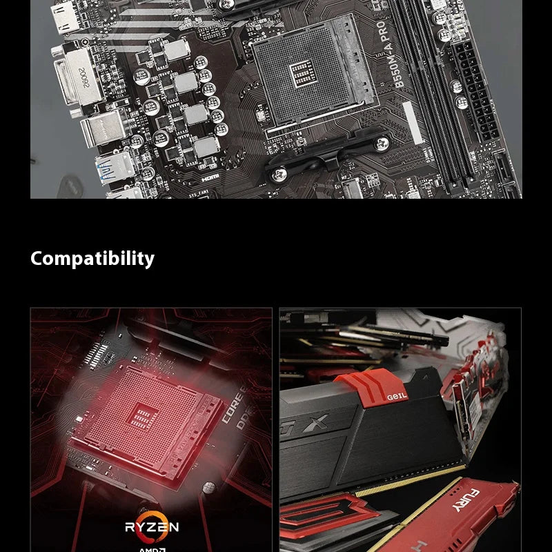 64GB PCI-E 4.0 1x PCI-E 4.0/3.0x16 emplacement USB3.2 bricolage ordinateur de jeu carte mère MSI B550M-A PRO AMD B550 AM4 DDR4-4600MHz (OC)
