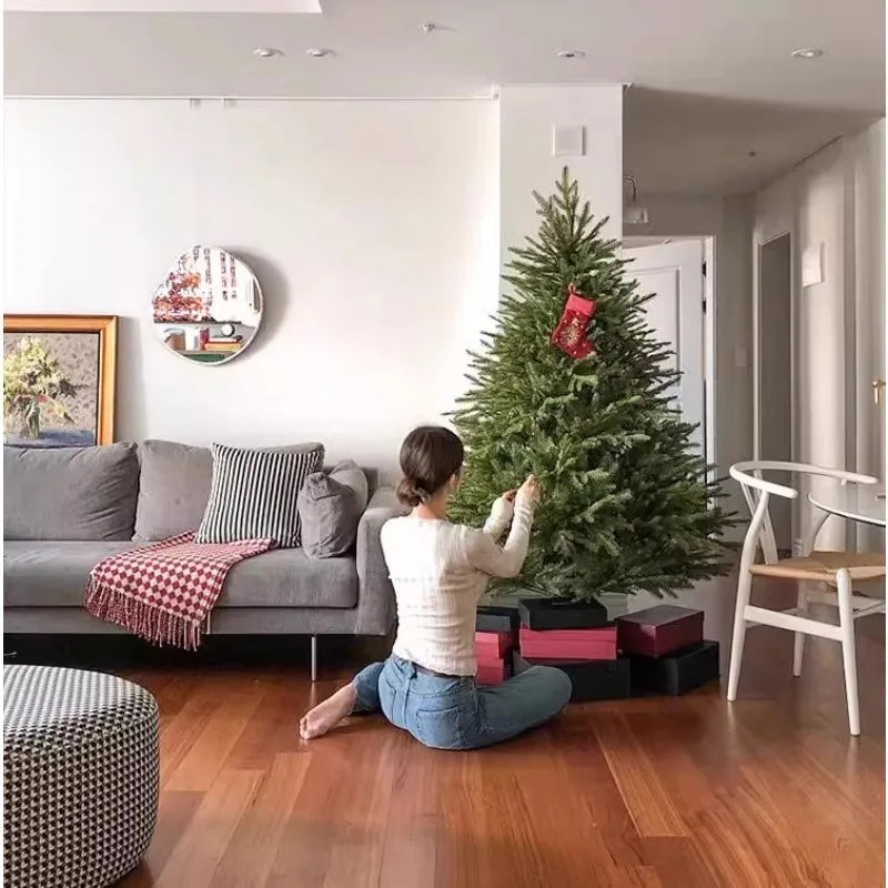 Arbre de noël PE de qualité supérieure, décor de vacances de luxe pour la maison, grand affichage festif scintillant, décoration d'ambiance d'arbre de noël, 2025