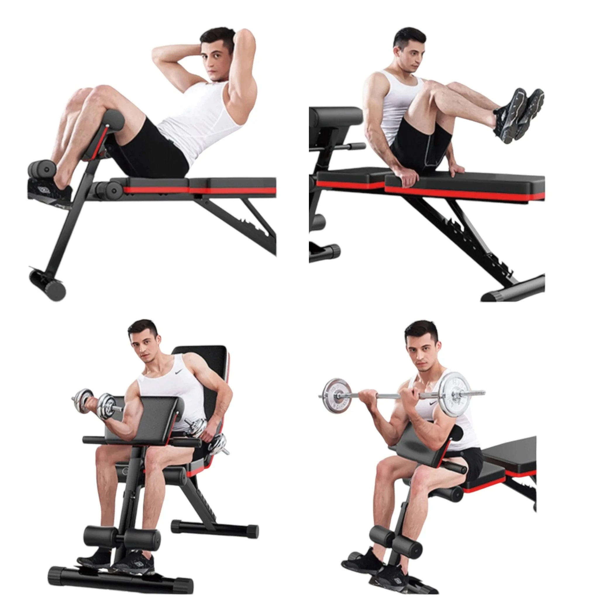 Banc d'haltères pliable et pliable, banc de musculation multifonctionnel pour entraînement complet, Machine de Fitness, salle de sport à domicile