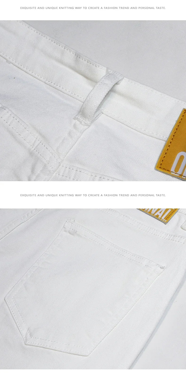 Jeans troués déchirés pour hommes, pantalons masculins blancs, streetwear confortable, denim, mode harem, tout match, commande, fjwear, nouveau