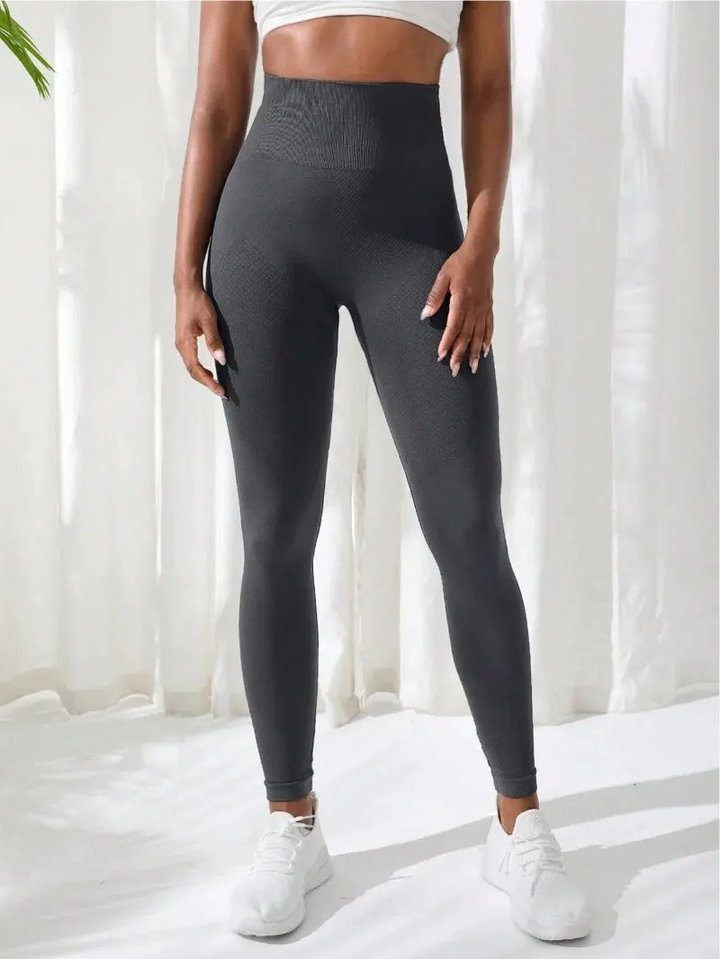 Pantalons de Yoga pour femmes, vêtements de sport sans couture, extensibles, taille haute, exercice athlétique, Leggings de Fitness